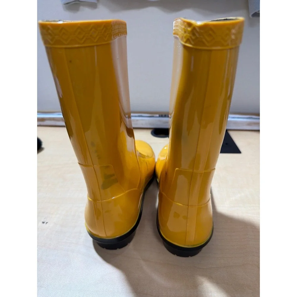 UGG Sienna Rain Boots Mens 7 Yellow Gloss Waterproof Rubber Mid Calf 1014452